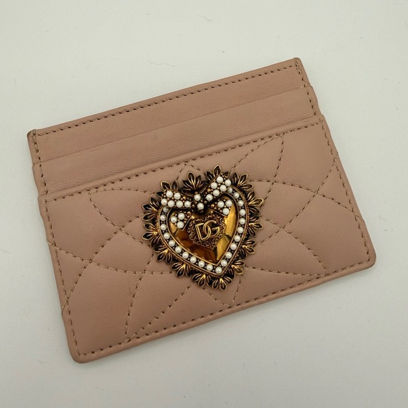Dolce & Gabbana Handbags - Dolce & Gabbana Devotion Blush Pink Leather Card Case
